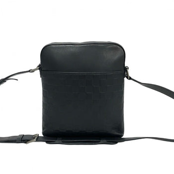 Louis Vuitton Shoulder Bag N23355 Damier Anfini Leather Black Messenger Bag Pochette District