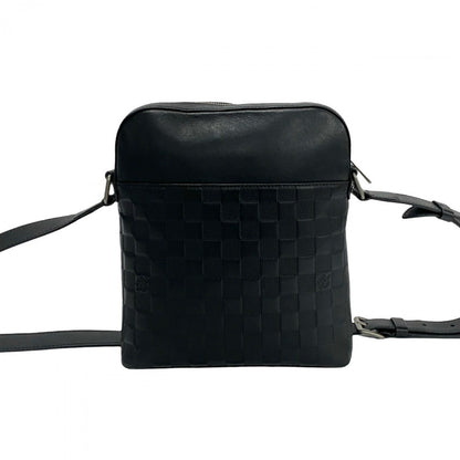 Louis Vuitton Shoulder Bag N23355 Damier Anfini Leather Black Messenger Bag Pochette District
