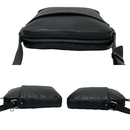 Louis Vuitton Shoulder Bag N23355 Damier Anfini Leather Black Messenger Bag Pochette District