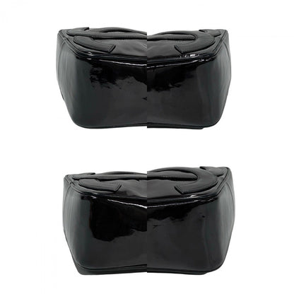 Chanel Shoulder Bag Lambskin, Patent Leather Black Coco Mark Tassel Women