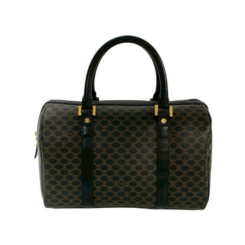 Celine Handbag Leather, Pvc Black Macadam Blason Triomphe Pattern Women