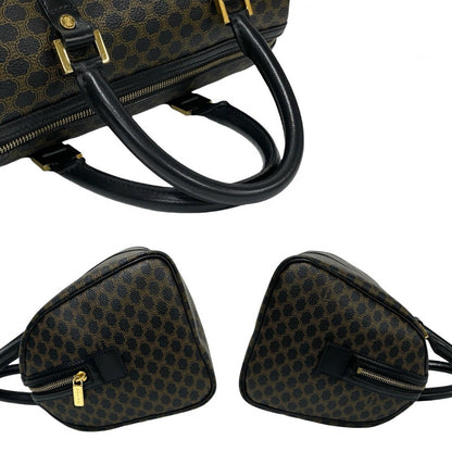 Celine Handbag Leather, Pvc Black Macadam Blason Triomphe Pattern Women