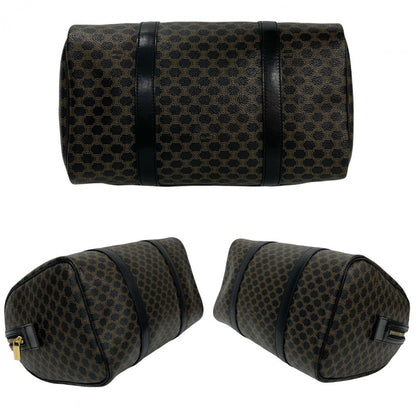 Celine Handbag Leather, Pvc Black Macadam Blason Triomphe Pattern Women