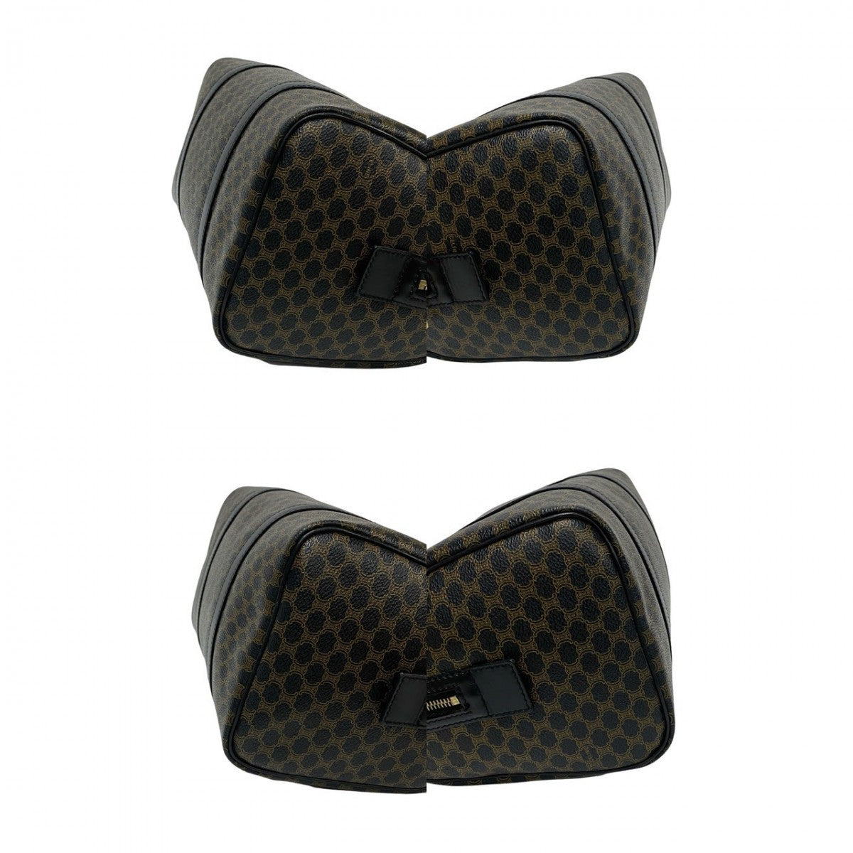 Celine Handbag Leather, Pvc Black Macadam Blason Triomphe Pattern Women