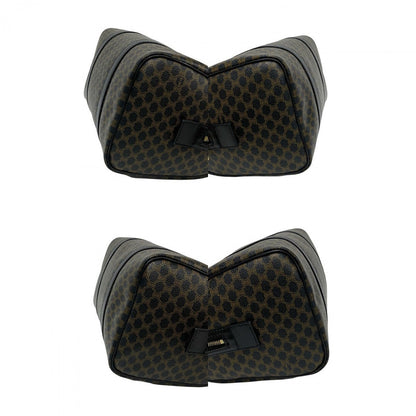 Celine Handbag Leather, Pvc Black Macadam Blason Triomphe Pattern Women