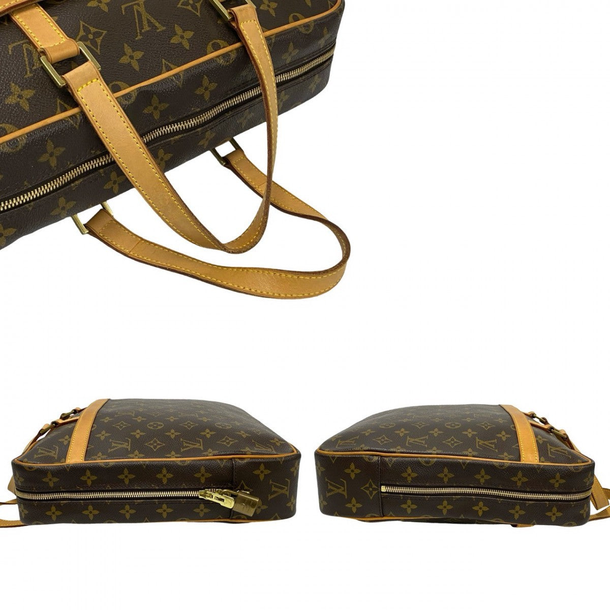 Louis Vuitton Business Bag M53343 Leather, Pvc Brown Monogram Portodocument Pegasus Mens