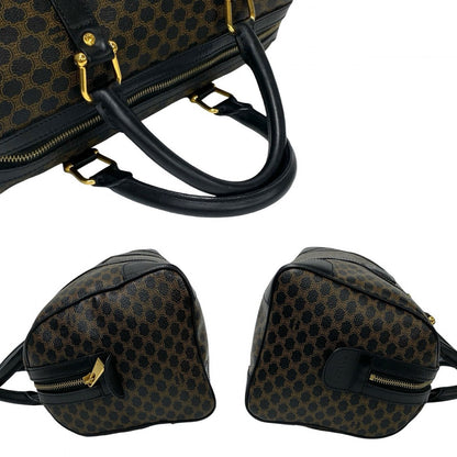 Celine Handbag Leather, Pvc Black Macadam Blason Triomphe Pattern Women