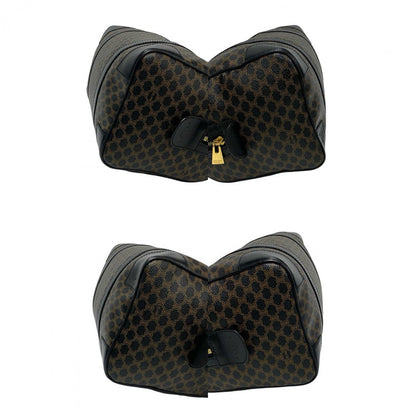Celine Handbag Leather, Pvc Black Macadam Blason Triomphe Pattern Women