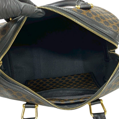 Celine Handbag Leather, Pvc Black Macadam Blason Triomphe Pattern Women