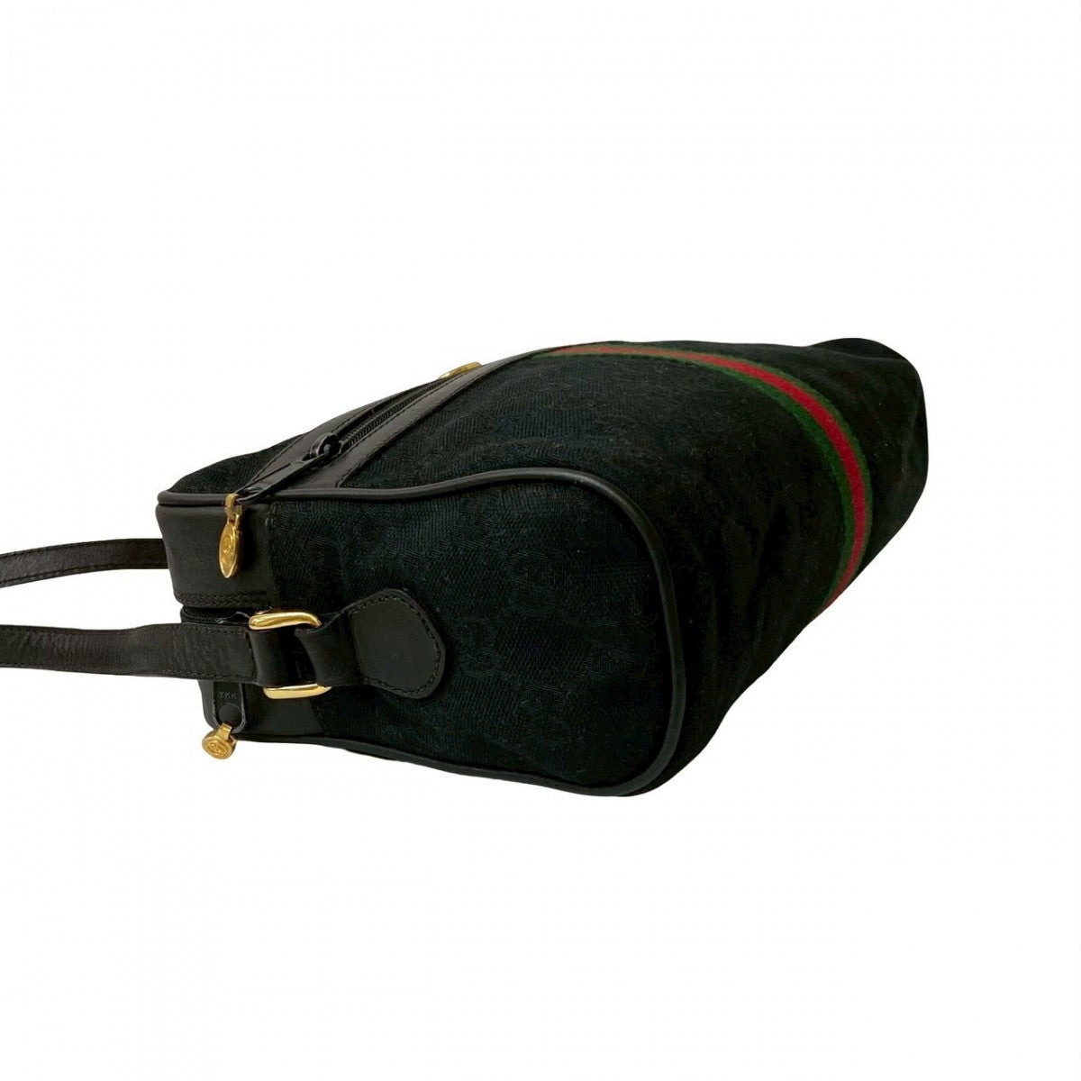 Gucci Shoulder Bag Canvas, Leather Black Gg Logo Metal Sherry Line Women