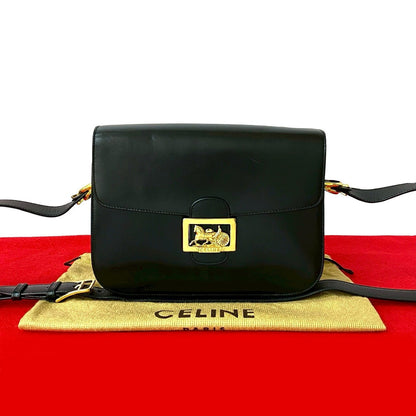 Celine Shoulder Bag Leather Black