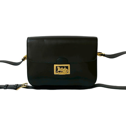 Celine Shoulder Bag Leather Black