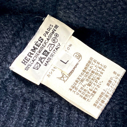 Hermes Knit Hat Cashmere Black Beanie Beanie Mens L