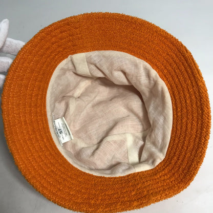 Hermes Hat Cotton Orange Pile H Logo Women 58
