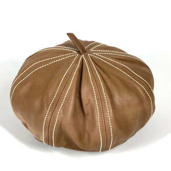 Hermes Beret Leather Brown 55