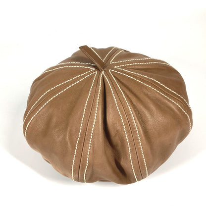 Hermes Beret Leather Brown 55