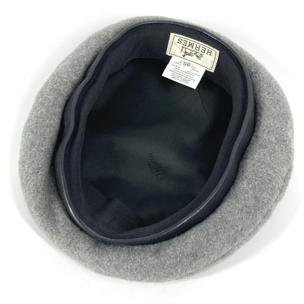 Hermes Beret Cashmere Gray Women 56