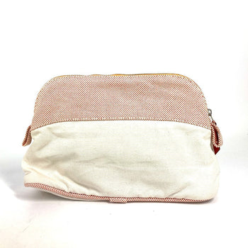 Hermes Pouch Canvas White Logo Horse Cheval