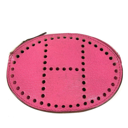 Hermes Coin Case Shave Pink Evelyn Logo Women