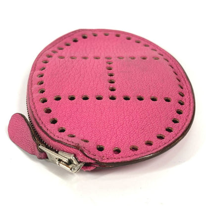Hermes Coin Case Shave Pink Evelyn Logo Women