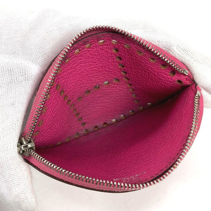 Hermes Coin Case Shave Pink Evelyn Logo Women