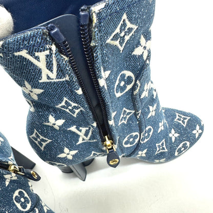 Louis Vuitton Boots Nl1201 Denim Blue Silhouette Line Women 36