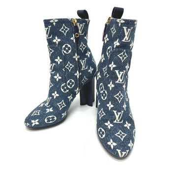 Louis Vuitton Boots Nl1201 Denim Blue Silhouette Line Women 36