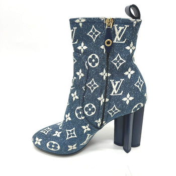 Louis Vuitton Boots Nl1201 Denim Blue Silhouette Line Women 36