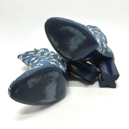 Louis Vuitton Boots Nl1201 Denim Blue Silhouette Line Women 36