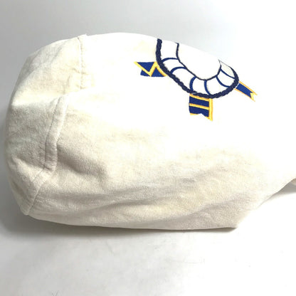 Hermes Shoulder Bag Cotton White Marine Pattern Purse Women