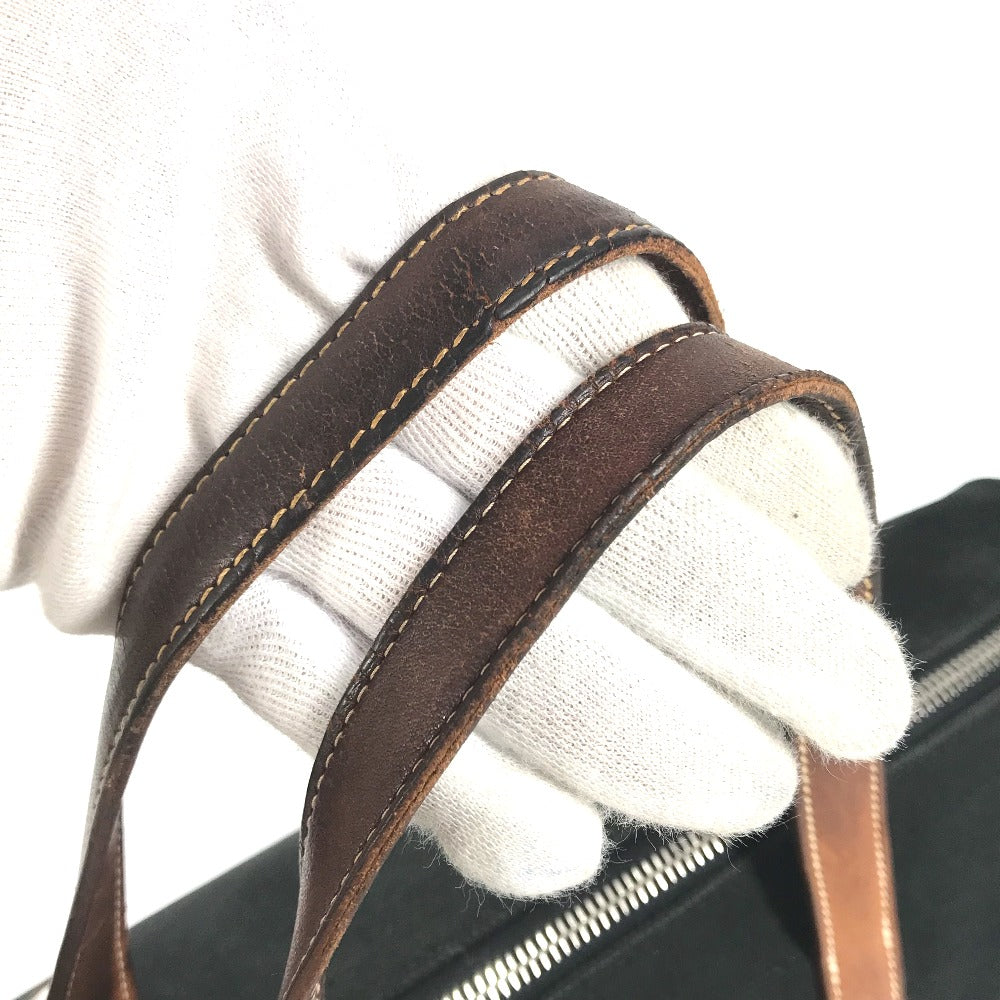 Hermes Business Bag Canvas / Leather Black Medall Studs