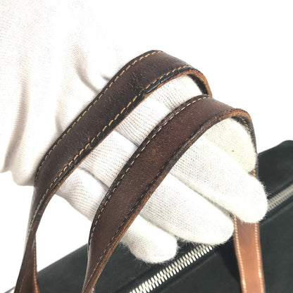 Hermes Business Bag Canvas / Leather Black Medall Studs