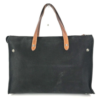 Hermes Business Bag Canvas / Leather Black Medall Studs