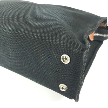 Hermes Business Bag Canvas / Leather Black Medall Studs