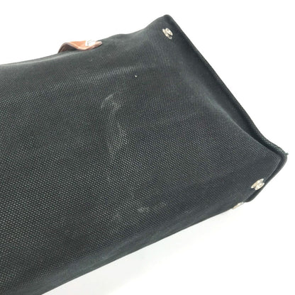 Hermes Business Bag Canvas / Leather Black Medall Studs