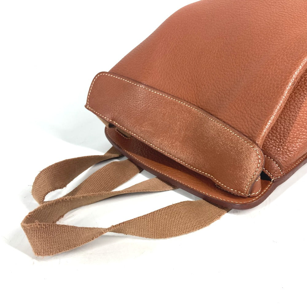 Hermes Backpack Leather Brown Sherpa Pm Women