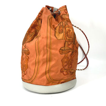 Hermes Shoulder Bag Silk, Leather Orange Shoulder Soie Cool 22 Brides De Gala Women