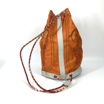 Hermes Shoulder Bag Silk, Leather Orange Shoulder Soie Cool 22 Brides De Gala Women