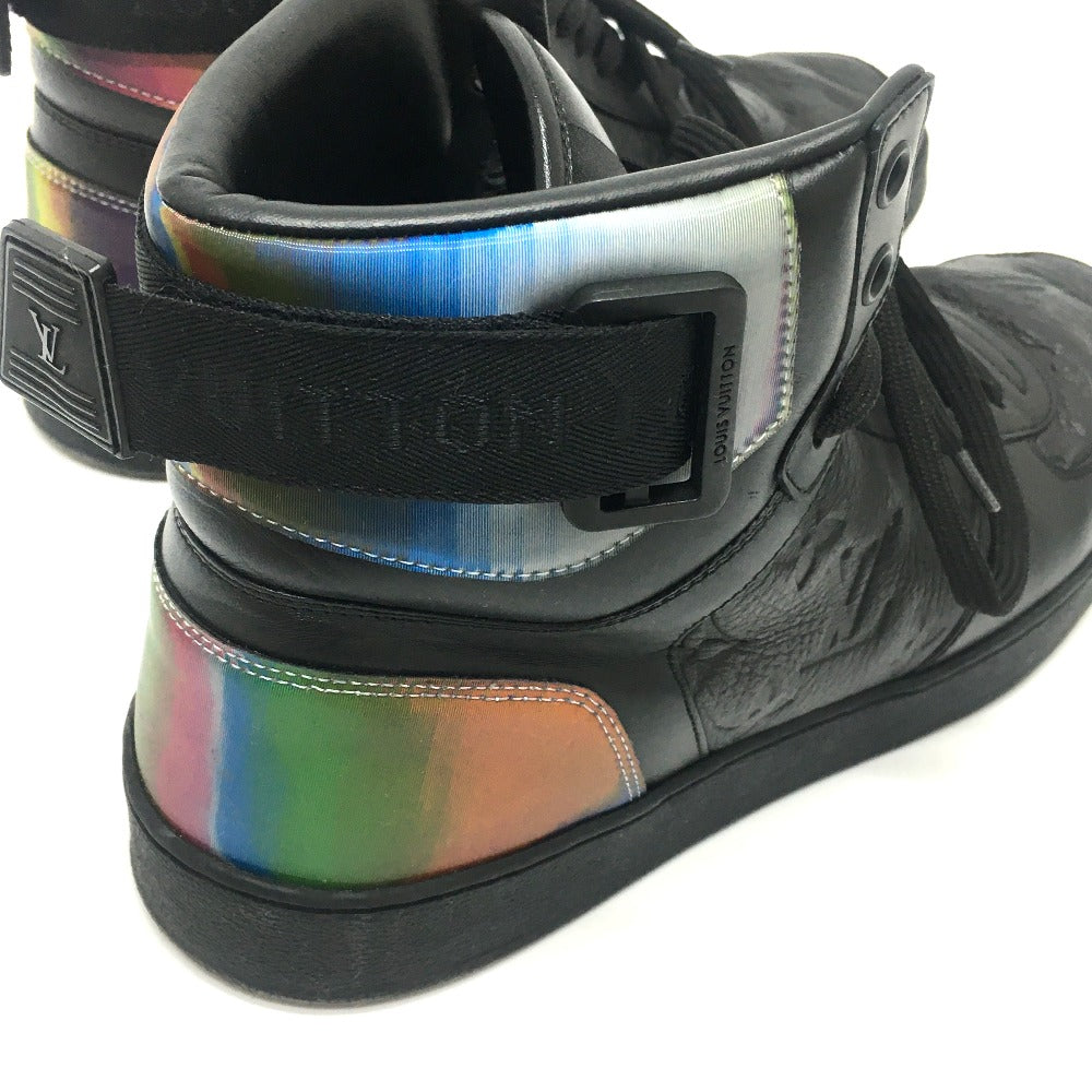 Louis Vuitton Sneakers 1A7S6R Leather Black Rivoli Line Monogram Mens 7