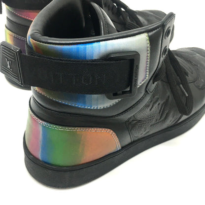 Louis Vuitton Sneakers 1A7S6R Leather Black Rivoli Line Monogram Mens 7