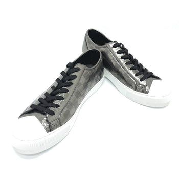 Louis Vuitton Sneakers 1A90Ga Leather , Metallic Damier Leather Gray Damier Tattoo Line 7