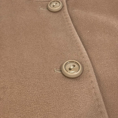 Max Mara Coat Wool Brown Studio Stand Collar Coat Women 40
