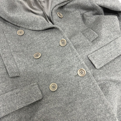 Max Mara Jacket Wool Gray Studio Wool Blend Double Breasted Tailored Jacket Women 36