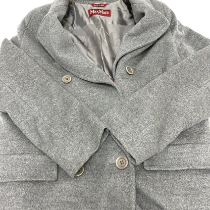 Max Mara Jacket Wool Gray Studio Wool Blend Double Breasted Tailored Jacket Women 36