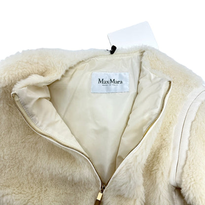 Max Mara Jacket 24110810216 Alpaca White Teddy Bear Apparel Women 36