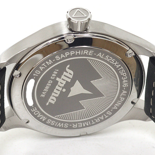 Alpina Watches Mechanical Automatic Al-525Nn4S6 Stainless Steel Silver Star Timer Pilot Dark Blue