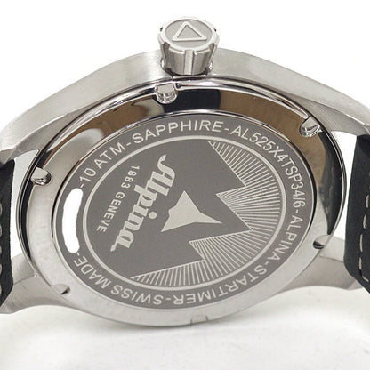 Alpina Watches Mechanical Automatic Al-525Nn4S6 Stainless Steel Silver Star Timer Pilot Dark Blue