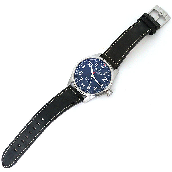 Alpina Watches Mechanical Automatic Al-525Nn4S6 Stainless Steel Silver Star Timer Pilot Dark Blue