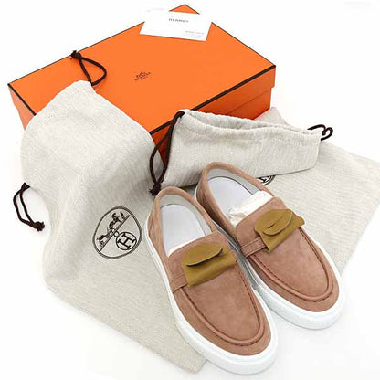 Hermes Slip-On H242191Z 59350 Leather, Metal Light Brown Sneaker Game Women No Size Listed