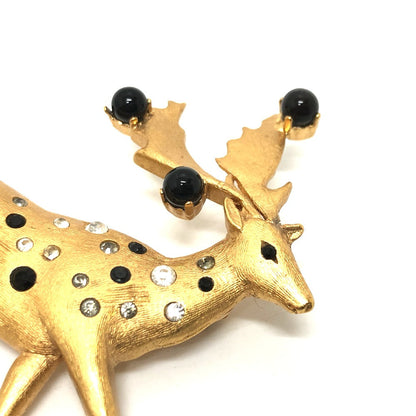 Chanel Brooch 01A Metal Gold Accessories Deer Coco Mark